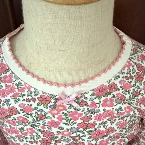 Girls PETITE PLUME Pink Floral Pajama Set Size 5 - Picture 3 of 8
